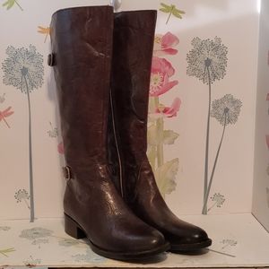 Born tall brown leather boots